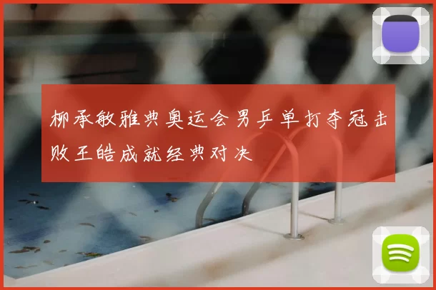 柳承敏雅典奥运会男乒单打夺冠击败王皓成就经典对决